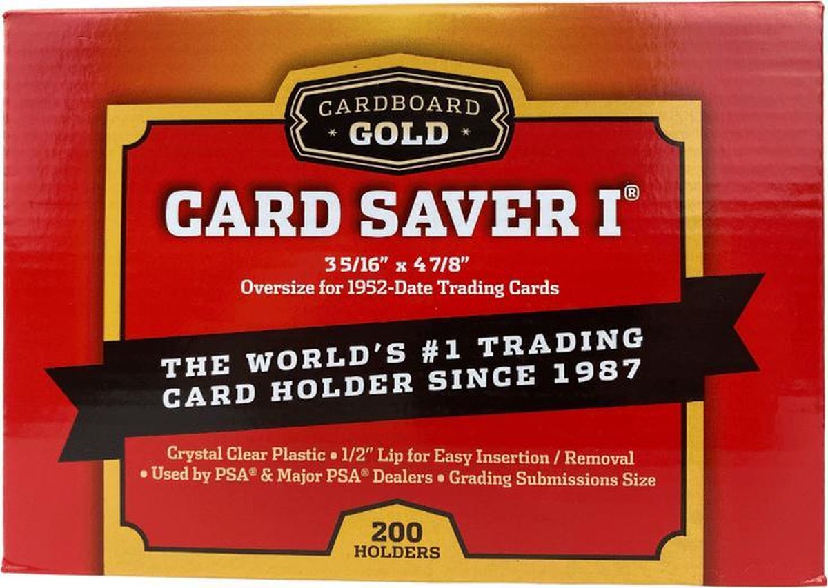 Card Saver 1 Cardboard Gold -200 Count - Semi Rigid Card Holder, Trad Card Saver 2