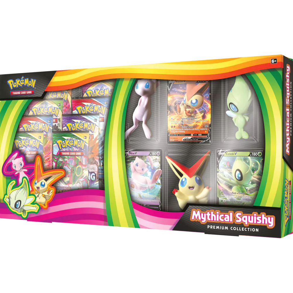 JCC Pokémon : Squishy Mythique Mew, Celebi, Victini - Collection Premium