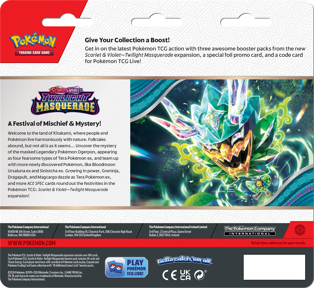 Pokemon - Scarlet & Violet Twilight Masquerade 3 Booster Blister