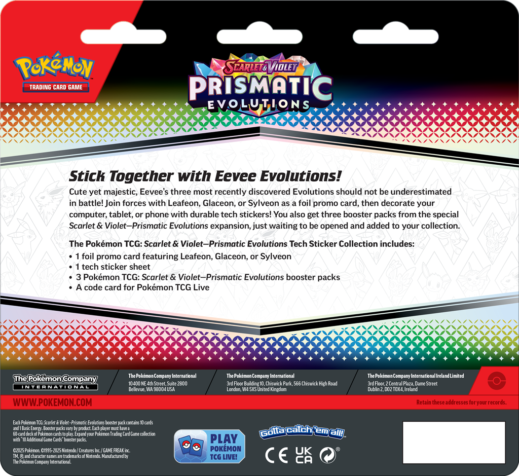 Pokémon TCG: Prismatic Evolutions Tech Sticker Blister