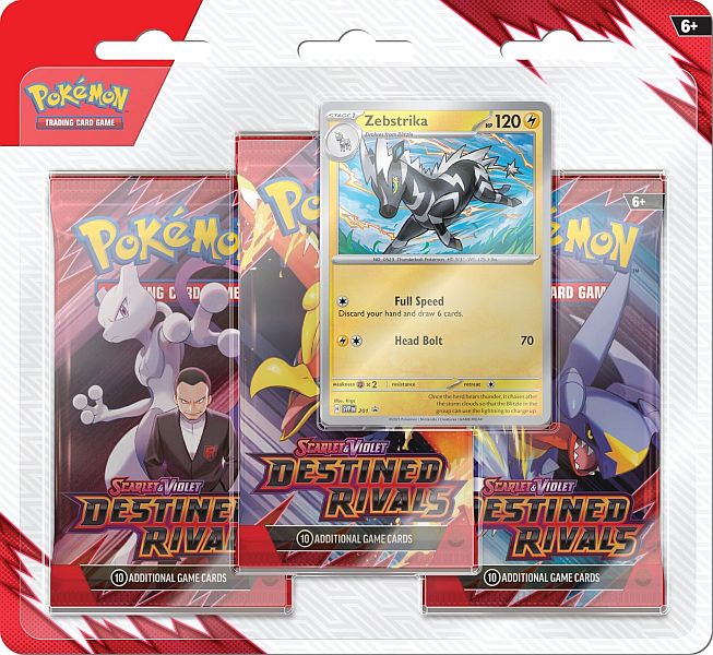 Pokémon TCG: Destined Rivals 3 Pack Blister Zebstrika