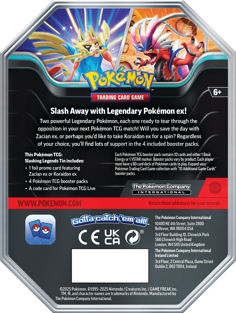 Pokémon TCG: Slashing Legend EX Tin - Koraidon