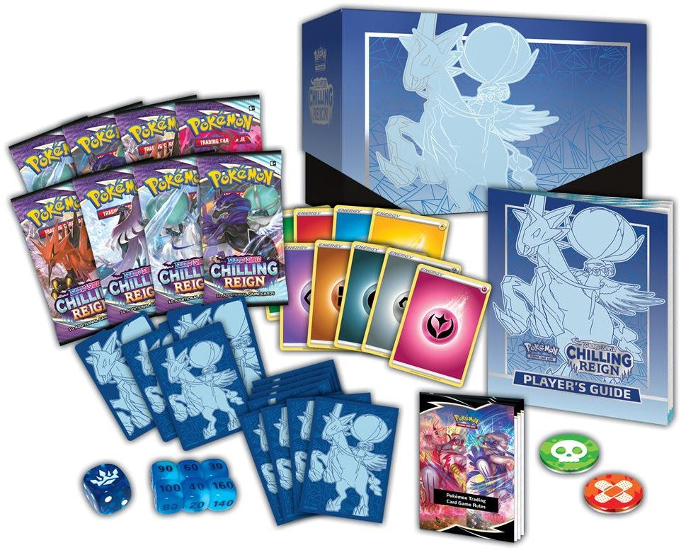JCC Pokémon : Coffret Entraîneur d'Élite Épée et Bouclier Chilling Reign (Cavalier de Glace Calyrex)