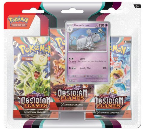 Pokemon - Scarlet &amp; Violet Obsidian Flames 3 Booster Blister Houndstone