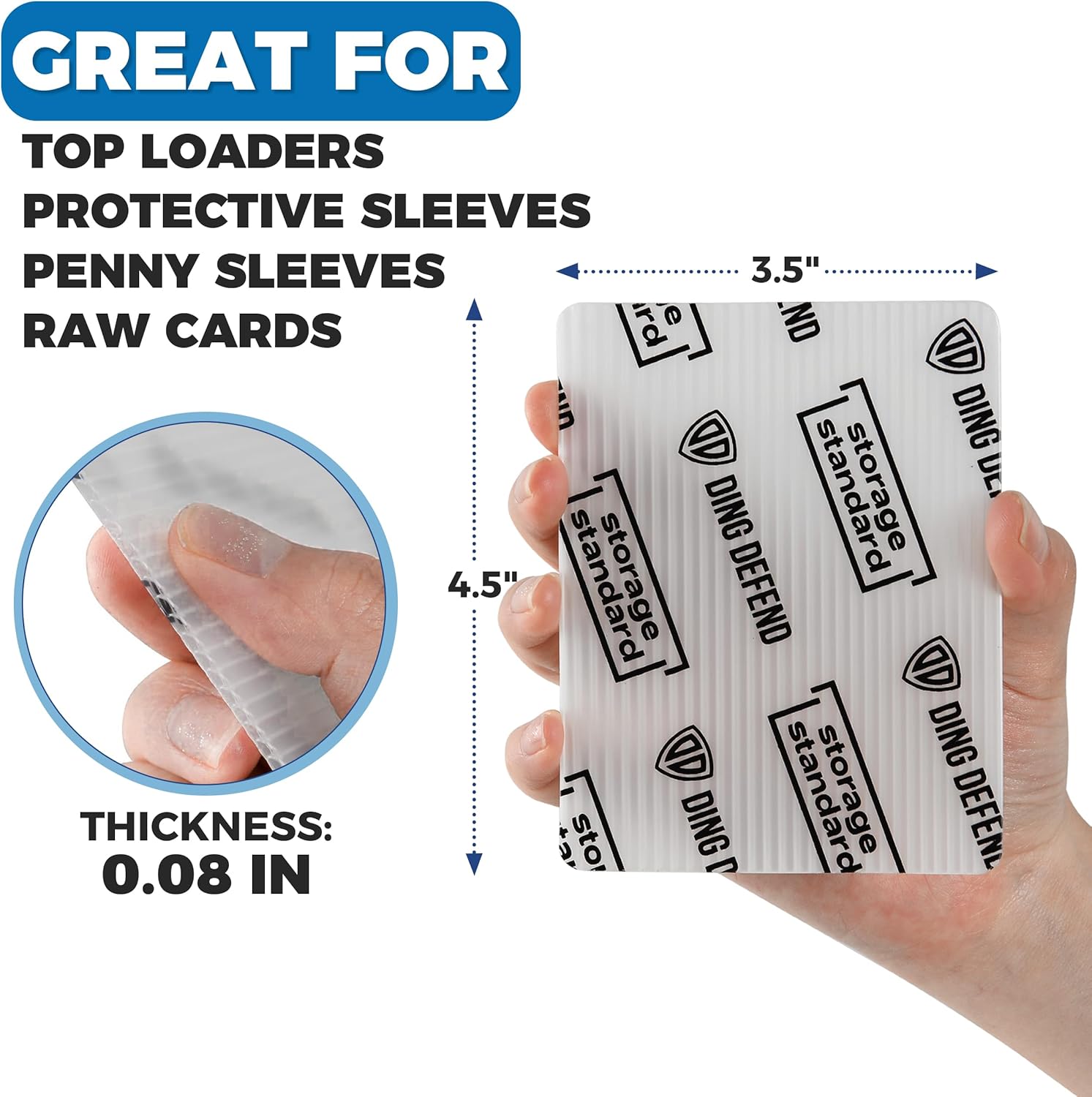 Ding defend - Trading card Protectors - 110 Pack - 3.5'' x 4.5''