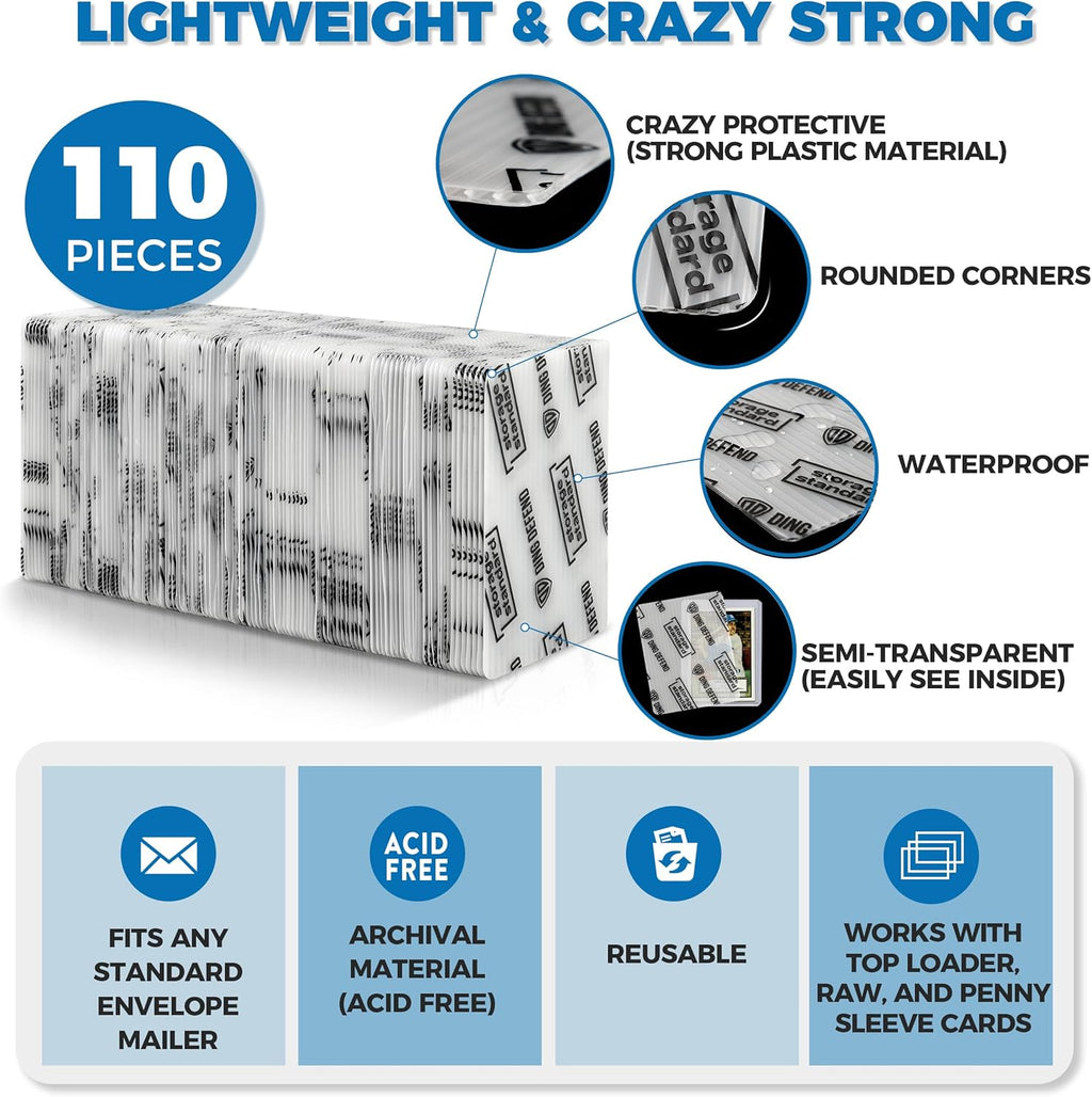 Ding defend - Trading card Protectors - 110 Pack - 3.5'' x 4.5''