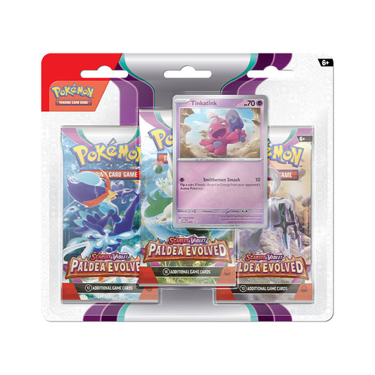 Pokémon TCG: Paldea Evolved 3 Pack Blister – Tinkatink