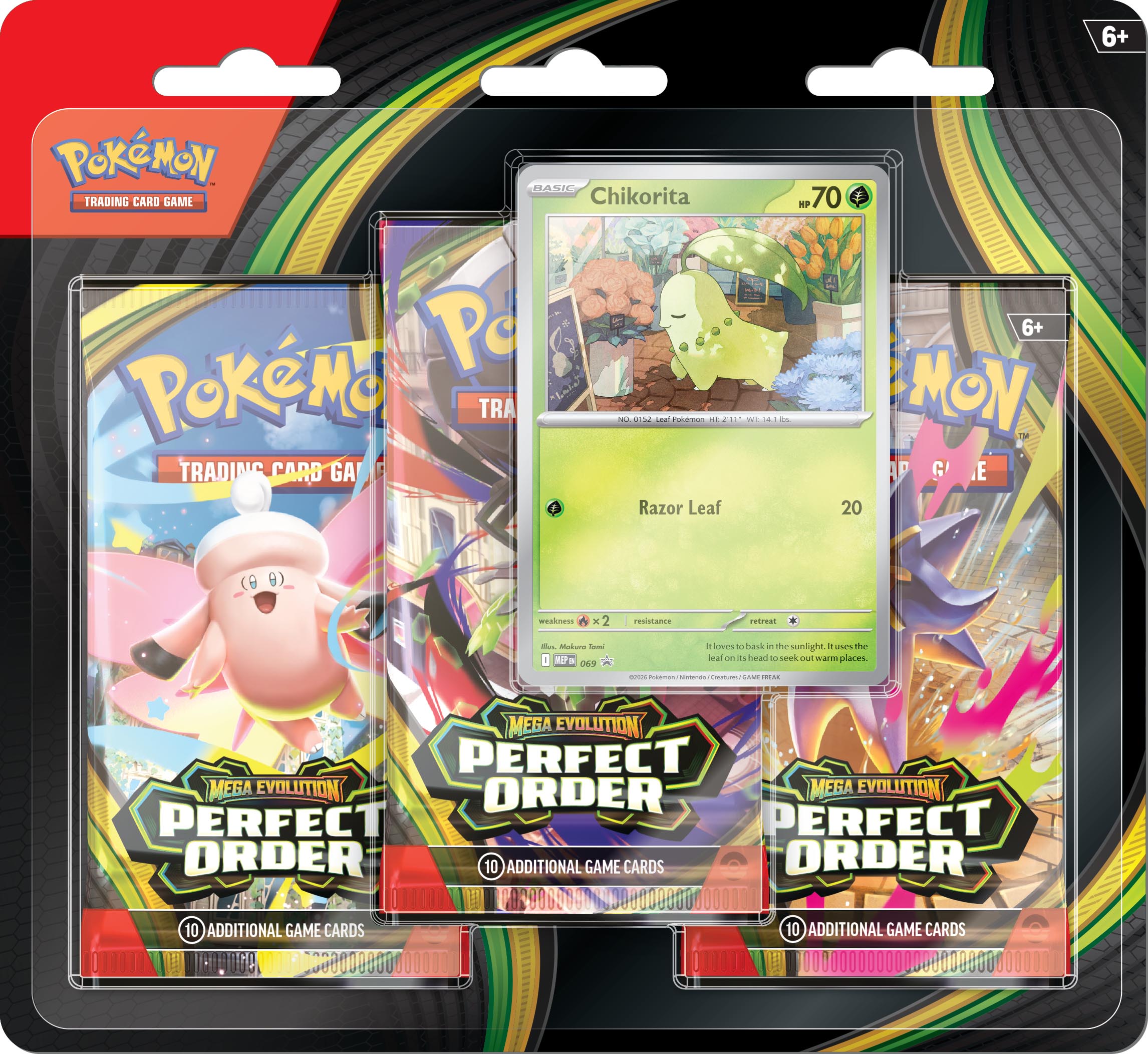Pokémon TCG: Mega Evolution – Perfect Order 3-Pack Blister Chikorita