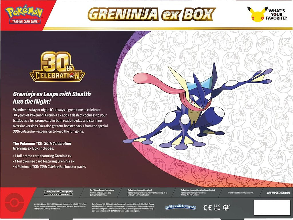 Pokémon TCG: 30th Celebration Pokémon ex Box – Sylveon ex / Greninja ex