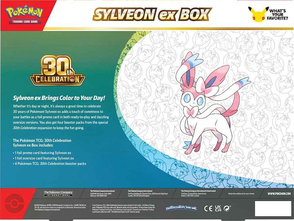 Pokémon TCG: 30th Celebration Pokémon ex Box – Sylveon ex / Greninja ex